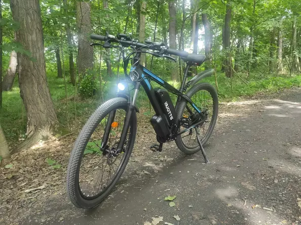 A Duotts C29 electric bike with a forest in the background